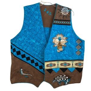 Arizona Spirit by Lynda Avey Original Wearable Art Men's Vest XL Embroidered